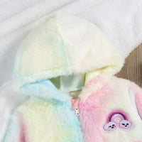 Wirdiell Baby Girl odjeća Baby Girl Fall Outfits Toddler Baby Cute Rainbow Tie-boje Velvet s kapuljačom