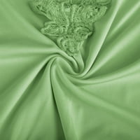 Hinvhai Clearence ženski ljetni V-izrez čipkasti patchwork čvrste caims bluza top zelena 8