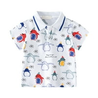 -Hints za dječake Mali i veliki kratki rukav s majicom Cartoon Penguin uzorak pingvin Print s džepovima