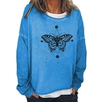 Ženska ležerna print O-izrez Labavi majica s dugim rukavima TOP BLOUSE pulover hot8sl4486305