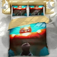 Animacija tiskati pokrov posteljina za djecu - trodijelni set uključuje poklopac i jastučnice za plivanje