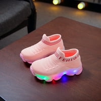 Loyisvidion Toddler Clearence Dječja djevojaka Dječji dječaci Pismo Mrežne cipele LED svjetlosne čarape Sport Pokreni tenisice Ležerne cipele Ružičasta 4-4,5 Djela