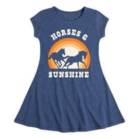 Instant poruka - konji i sunce - Djevojke za dijete i omladinu Fit & Flare haljina