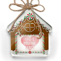 Ornament tiskan jednostran mrzim te najmanje zaljubljene Dan ružičastog geometrijskog srca Božić Neonblond