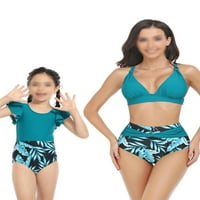 Leuncero Maina i kćerka plivajući bikini set porodica podudaranje kupaćih kostima cvjetni print visoki