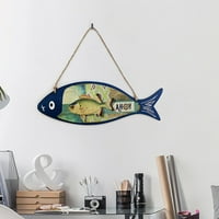 Sehao Ljeto drvena riba Dobrodošli znak nautički zid umjetničko dekor viseći vintage riblje ukras potpis
