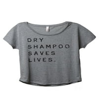 Tenk navoja Suhi šampon spasi Životi Ženski opušteni Slouchy Dolman majica Tee Heather Siva 2x-velika