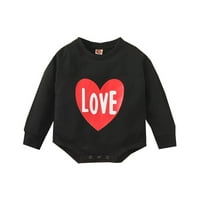 BJUTIR Girls Dan zaljubljenih srca s dugim rukavima, tiskani pulover ROMPER dukserice za 12-mjeseci