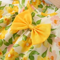 Lovskoo Boho haljina za bebe Toddler Girl Summer Beaveless Flyive s rukavom košulje na rukavima za 1- godine odjeću za bebe žuta