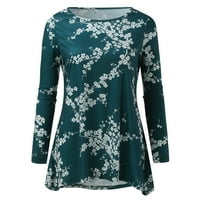 Wiueurtly New Print Top Majica Proljeće Svakodnevna labava dugih rukava Ženska Ležerne prilike pulover