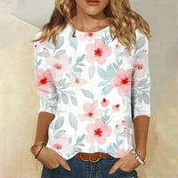 Gotyou ženski vrhovi Ležerne tuničke kratkih rukava cvjetni print modni majica bluze lagani ljetni vrhovi