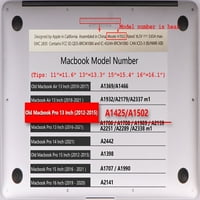 Kaishek je samo kompatibilan stari MacBook Pro 13 Objavljen model A1425, plastična navlaka za čvrste zaštitne školjke, biljke serije 0130