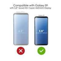Distinconknk Clear Shockofofot hibridni slučaj Samsung Galaxy S - TPU branik, akril zadnja, kaljenog stakla zaštitnika - plavi crveni žuti plemenski otisak