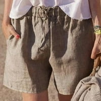 NSENDM ravne pantalone za noge žene, ženske posteljine ljetne hlače s velikim hlačama na širokoj nozi