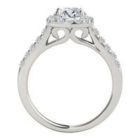 Aonejewelry Carat Halo okrugli dijamantni ručno zaručni prsten u 14k bijelo zlato
