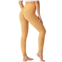 Ženska modna dizanja hip-dizanje fitness tekući visoki struk joga hlače narančasta m