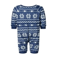 Božićna porodica Pajamas Podudarni set Snowman Ispis dugih rukava i snježne pantalone za spavanje