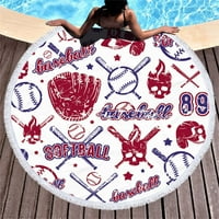 Okrugla softball ručnik za plažu ultra svijetlo plava kupatilo ručnik s peskama bez plaže višenamjenski