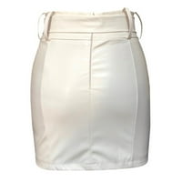 Duks haljine za žensko čišćenje Trendi Žene Mini Solid suknja Zip Dame Slim Kratke suknje Mini kožne