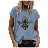 Tuphregyow Ženska majica Kraljica pčela Grafički tee Ljetni Raglan Pulover kratki rukav Okrugli vrat