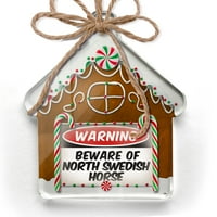 Ornament tiskani jednostrani pazite na sjeverni švedski konj Božić Neonblond
