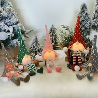 Punjena igračka Santa lutka Gnome patuljak ELF Početna ukrasi sa svjetlima Božić Gnome patuljak Elf