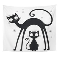 Par Crtani film Dvije mačke Silhouete Crno-bijelo slatko Domaća zabavna unutrašnjost PET zidna umjetnost