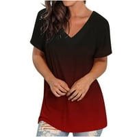 Zodggu Ponude tucinske bluze Košulje za žene Labave ležerne kratkih rukava gradijent boje Ljeto Trendy