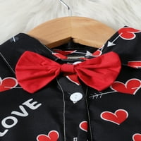 Valentines Dani TODDLER Baby Boys Kratki rukav Revel Pisma Heart Print Tors Shorts Gentleman Set odjeće