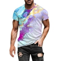 Muška majica Moda Proljeće Ljeto Ležerne prilike kratkih rukava O-izrez Gradient Tip Dye Ispisane majice