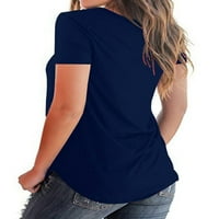 Plus size Ženski suncokret za ispis Ležerne prilike labave majice kratki rukav V-izrez Dame Ljetne bluze