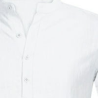 Muška majica Ležerna stilska casual bluza Pamučna posteljina majica Loose vrhovi kratkih rukava majica