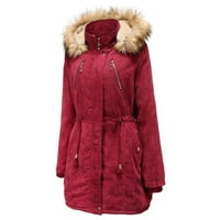 Advoicd Ženska duga jakna dame zadebljani kaput plus veličina topla plišana zimska koralna jakna