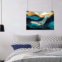 Bez uokvirenog platna tiskana zidna umjetnost, plava kitova dolina srednje veličine Ulje umjetničko