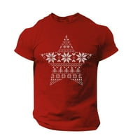 Corashan Graphic Tees Muška muškog božićnog tiskane majice okrugli vrat kratkih rukava Muška majica