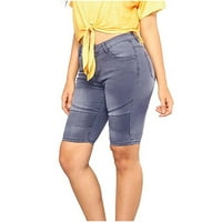 Ženski ljetni kratke kratke hlače s visokim strukom u Curling Hem Midhin New traperice Ležerne tanke