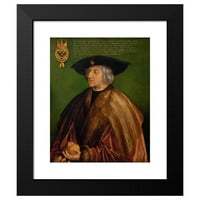 Albrecht Dürer Black Moderni uokvireni muzej Art Print pod nazivom - Portret maksimilijanskog I