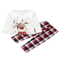 Božićna porodica koja odgovara pidžami set za odrasle dječje dijete ispisane vrhove + pletene hlače