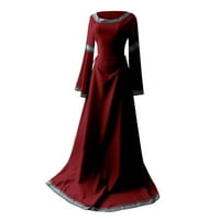 Cleariance Jedreće haljine Ležerne ženske haljine ugrađeni nepravilni dugi rukav Cosplay maxi haljina