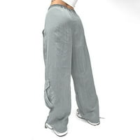 Joga hlače sa džepovima pantalone s uzorkom Žene čipke UP UP SOW uspostavi teksturirana kravata FIT