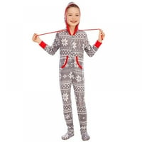 Uklapanje porodične pidžame postavlja Božićnu PJ-ovu snijeg snijeg snijeg kapuljača pidžama