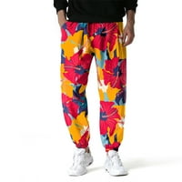 Teretne hlače za muškarce cvjetne tiskane casual hlače labave pantalone cvjetne pantalone za muškarce