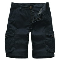 LisingTool muške kratke hlače Muške modne casual čvrste boje Multi džepni kopč za patent zatvarač Vanjske kratke hlače ZRAČKE HLAČE Teretne hlače za muškarce Plavo