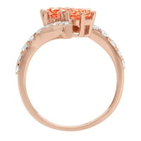 1.98ct okrugli rez crveni simulirani dijamant 18k ružičasti ružičasti zlato graviranje egraviranja bridalnih