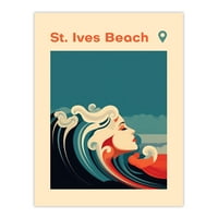 Seaside Calls St Ives Beach England Velika Britanija Moderna žena valova Morska sirena Ocean Unformed