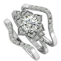 Set prstenasti setovi cvjetni oblik izvrsne nakit dame Bridal EngageBoyst prsten za upoznavanje od legura