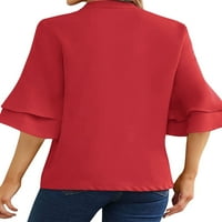 Žene slojeviti rufff-ruffle s patentnim zatvaračem za zatvaranje VACT majica u boji