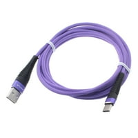 Purple 6ft USB kabel za Google Pixel 5A 5G telefon - TIP-C PRIKLJUČIVANJE PRIKLJUČIVANJA USB-C LONG