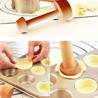 -Egg tart-tamper dvostruka bočna drvena -pastrija pušer DIY pečenje kuhinje u obliku pečenja JL
