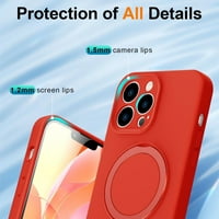 Dteck za iPhone kućište s nevidljivim magnetskim postoljem, kompatibilan sa magsafe, tankim mobilnim tečnim silikonskim gelom za iPhone 13, crvene